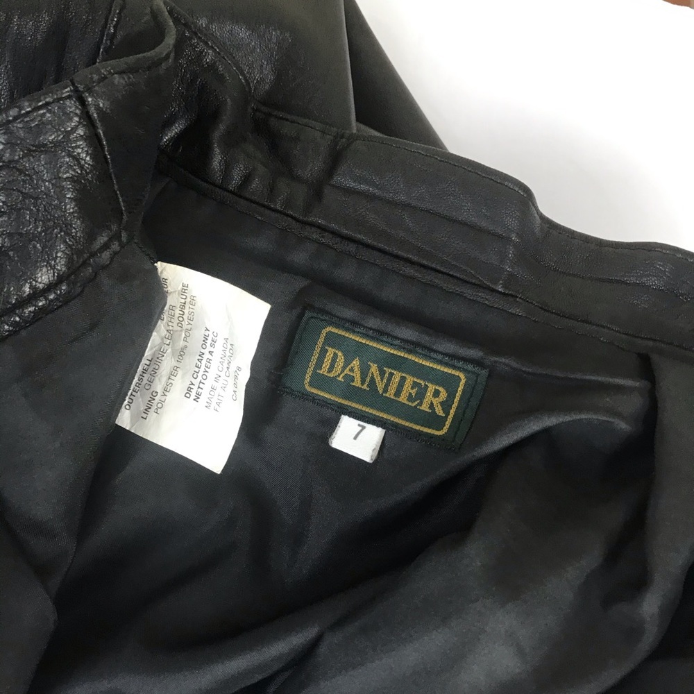 Danier Vintage 1980s Pencil Pockets Leather Skirt - Picture 9 of 16